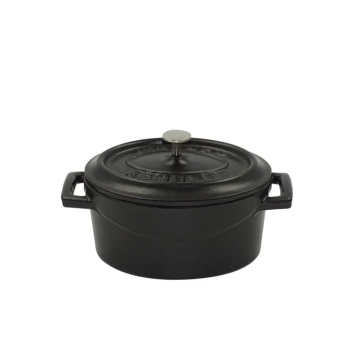 Casserole en fonte à deux anses avec couvercle 20cm