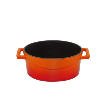 Mini casserole ovale à deux anses en fonte avec couvercle 12x9cm