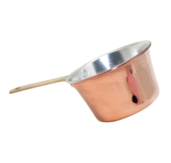 Mini pot à polenta 1 portion – Cuivre artisanal avec anse