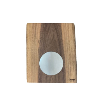 Assiette à tartare en noyer et acier inoxydable 25 cm – Grattoni 1892