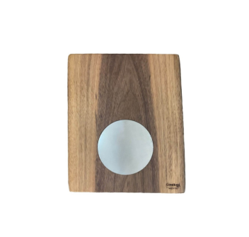 Assiette à tartare en noyer et acier inoxydable 25 cm – Grattoni 1892