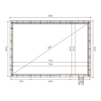 Piscine rectangulaire 800x500 cm