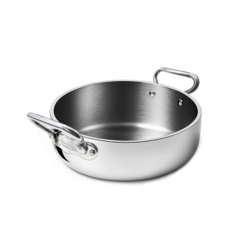 Rondeau Pentole Agnelli Alu‑Inox 5‑Ply – avec 2 poignées en acier inoxydable