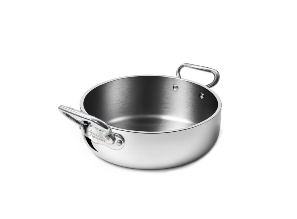 Rondeau Pentole Agnelli Alu‑Inox 5‑Ply – avec 2 poignées en acier inoxydable