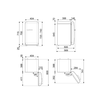Mini-réfrigérateur Smeg FAB5 – Vintage années 1950, motif Union Jack