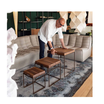 Plateau design 50x50 cm avec base en métal – T-TRAY Grattoni 1892