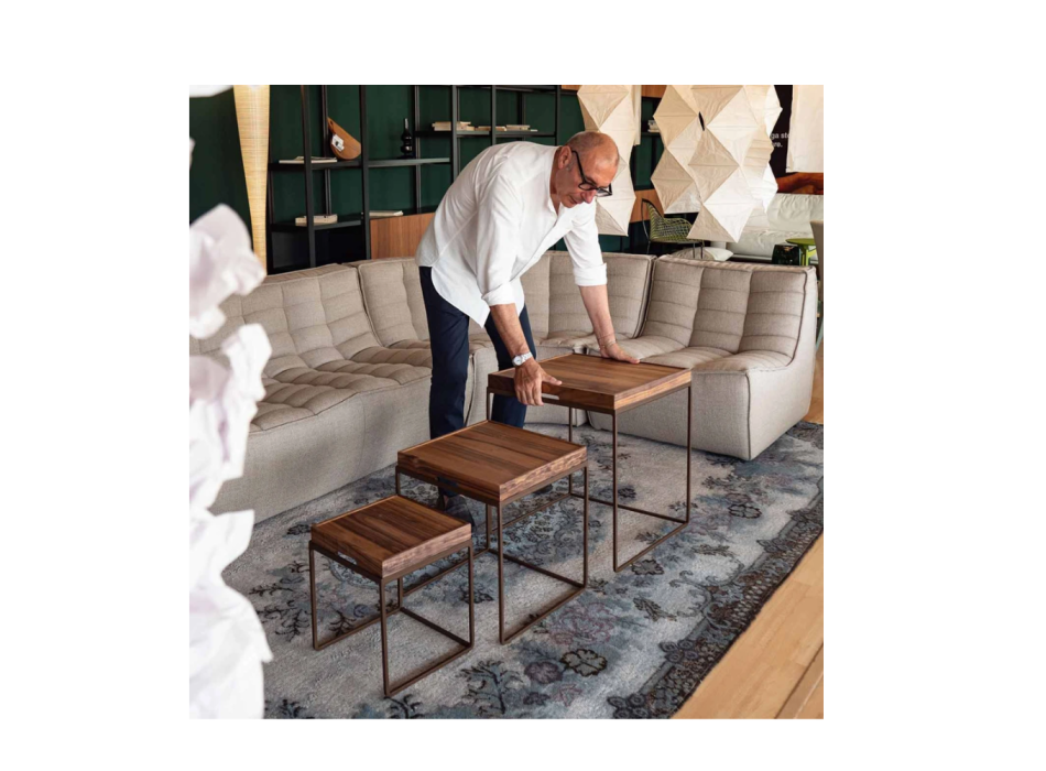 Plateau design 50x50 cm avec base en métal – T-TRAY Grattoni 1892